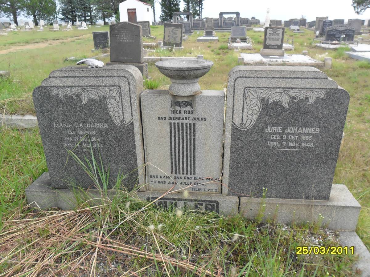 MULLER Jurie Johannes 1855-1946 &amp; Maria Catharina BEUKES 1864-1947