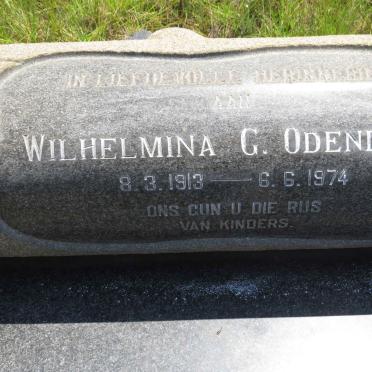 ODENDAAL Wilhelmina G. 1913-1974