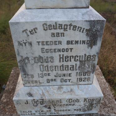 ODENDAAL Jacobus Hercules 1886-1926