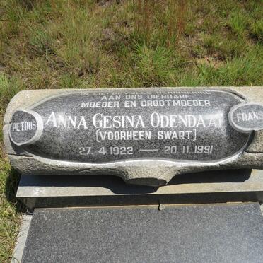 ODENDAAL Anna Gesina voorheen SWART 1922-1991