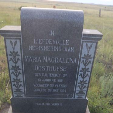 OOSTHUYSE Maria Magdalena voorheen DU PLESSIS nee RAUTENBACH 1891-1964