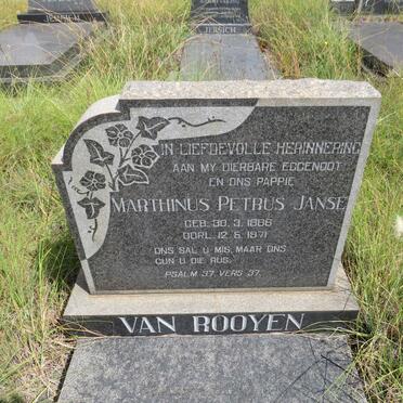 ROOYEN Marthinus Petrus Janse, van 1886-1971