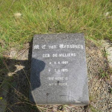 RENSBURG M.C., van nee DE VILLIERS 1907-1975