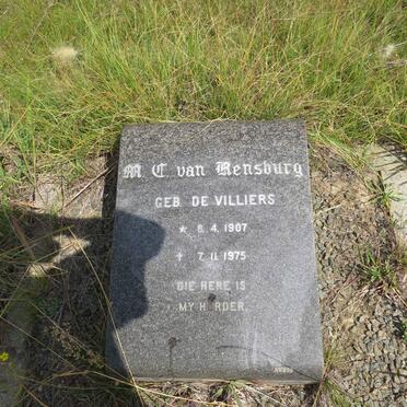 RENSBURG M.C., van nee DE VILLIERS 1907-1975