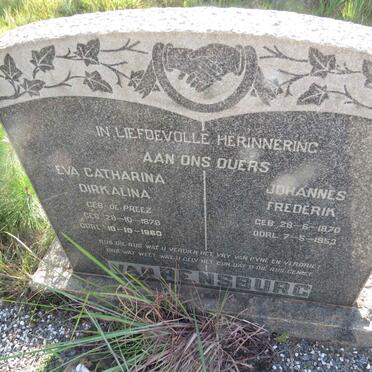 RENSBURG Johannes Frederik, van 1870-1953 & Eva Catharina Dirkalina DE PREEZ 1878-1960