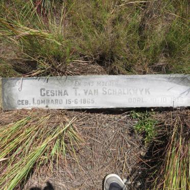 SCHALKWYK Gesina T., van nee LOMBARD 1865-1956