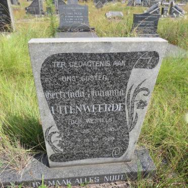 UITENWEERDE Gertruida Johanna nee WESSELS 1910-1988