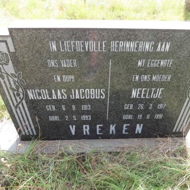 VREKEN Nicolaas Jacobus 1913-1993 & Neeltje 1917-1991