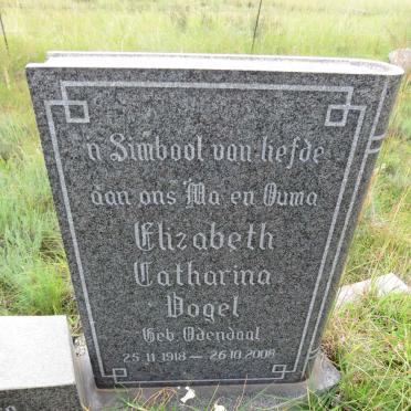 VOGEL Elizabeth Catharina nee ODENDAAL 1918-2008