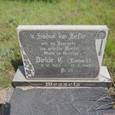 WESSELS Dirkie C. nee LOMBARD 1904-1985