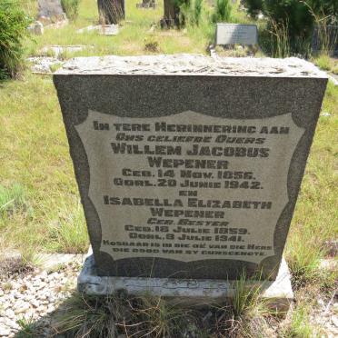 WEPENER Willem Jacobus 1856-1942 & Isabella Elizabeth BESTER 1859-1941