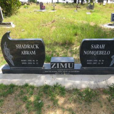 ZIMU Shadrack Abram 1958-2010 & Sarah Nomqebelo 1959-2007