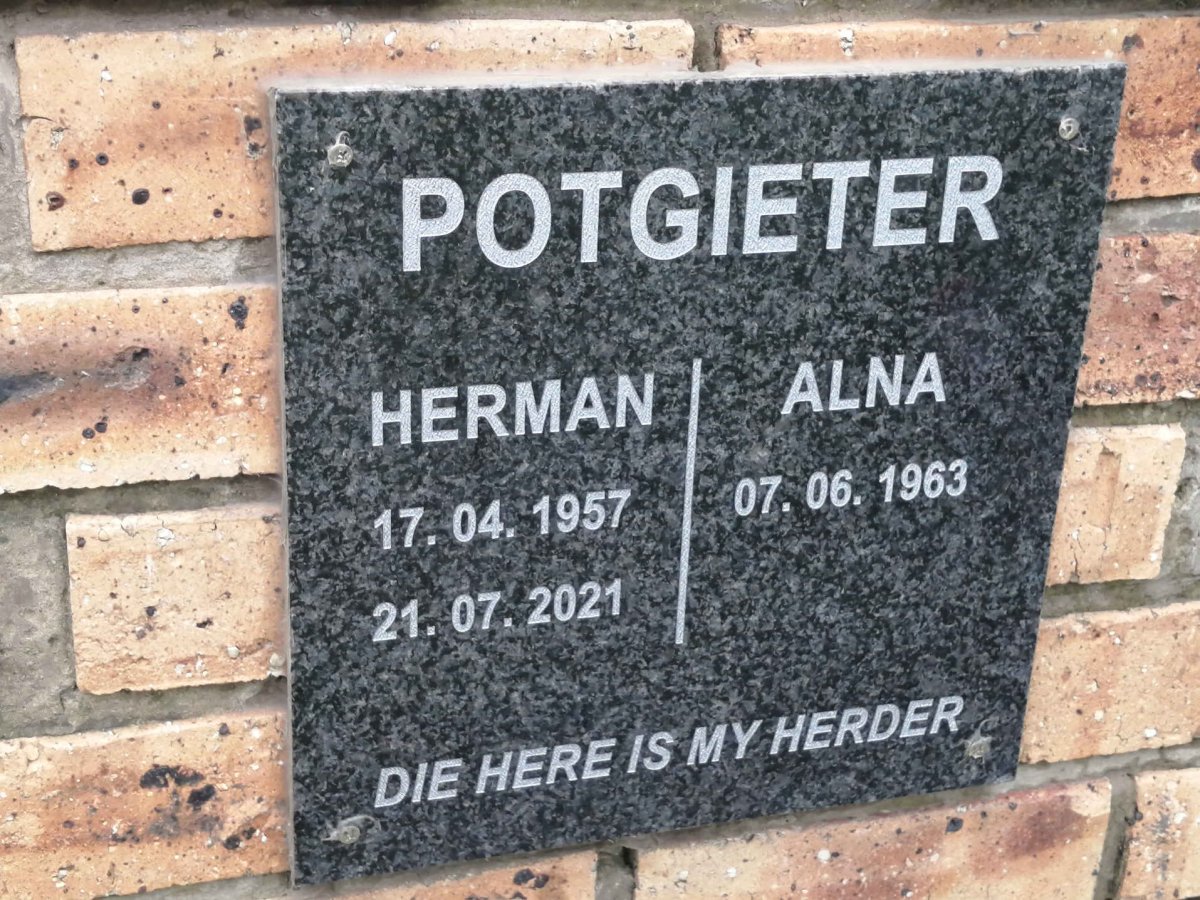 1POTGIETER Herman 1957-2021 &amp; Alna 1963-