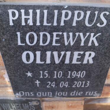 OLIVIER Philippus Lodewyk 1940-2013