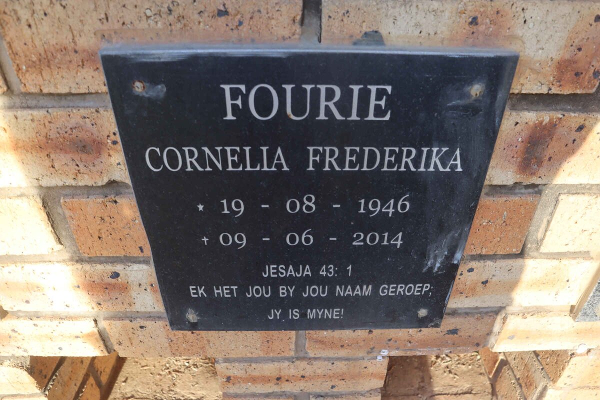 FOURIE Cornelia Frederika 1946-2014
