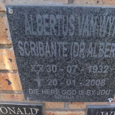 SCRIBANTE Albertus van Wyk 1932-2008