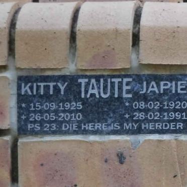 TAUTE Japie 1920-1991 &amp; Kitty 1925-2010