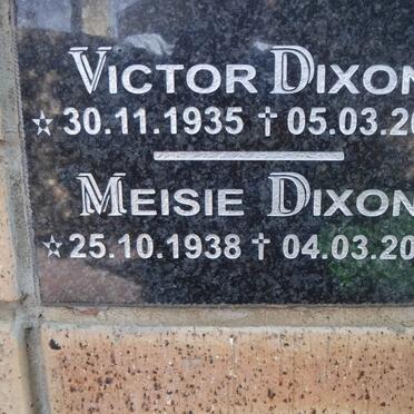 DIXON Victor 1935-2010 &amp; Meisie 1938-2012