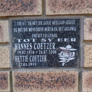 COETZER Hannes 1936-2006 &amp; Hettie 1935-