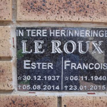 ROUX Francois, le 1940-2015 &amp; Ester 1937-2014
