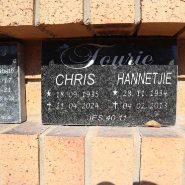 FOURIE Chris 1935-2024 & Hannetjie 1934-2013