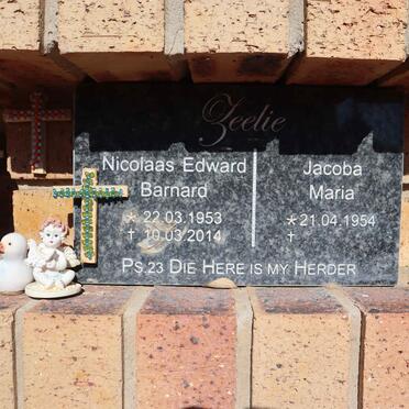 ZEELIE Nicolaas Edward Barnard 1953-2014 & Jacoba Maria 1954-
