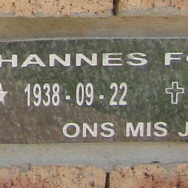 FOURIE Hannes 1938-2017