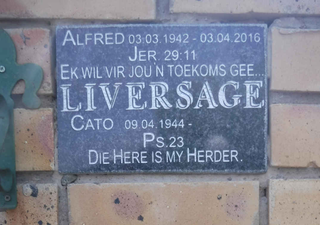 LIVERSAGE Alfred 1942- 1916 &amp; Cato 1944-