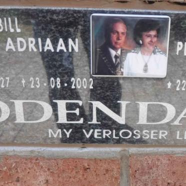 ODENDAAL Willem Adriaan 1927-2002 &amp; Petronella Johanna OOSTHUIZEN 1927-