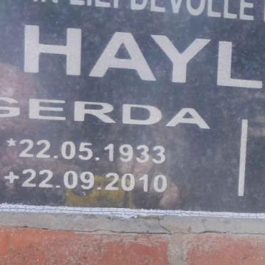 HAYLETT Bill 1931-2013 &amp; Gerda 1933-2010