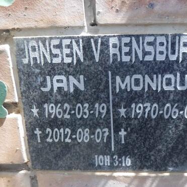 RENSBURG Jan, Jansen van 1962-2012 &amp; Monique 1970-