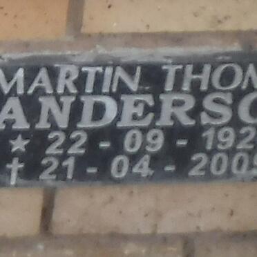 ANDERSON Martin Thomas 1928-2009