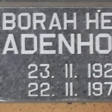 BADENHORST Deborah Hermina 1926-1976
