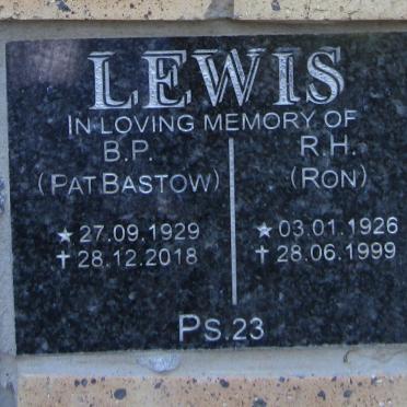 LEWIS R.H. 1926-1999 &amp; B.P. BASTOW 1929-2018