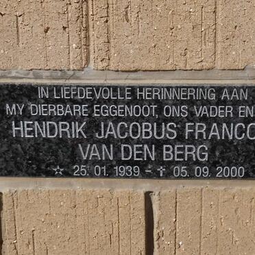 BERG Hendrik Jacobus Francois, van den 1939-2000