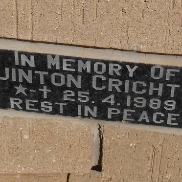 CRICHTON Quinton 1989-1989