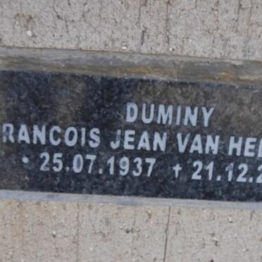 DUMINY Francois Jean van Helsland 1937-2005