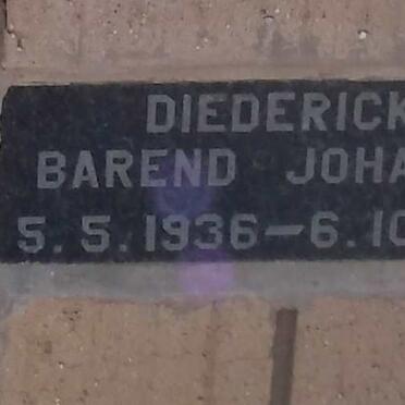 DIEDERICKS Barend Johannes 1936-1998