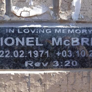 McBRIDE Lionel 1971-2013