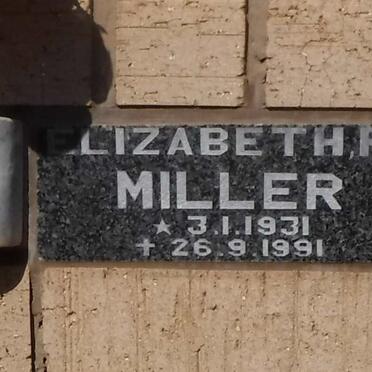 MILLER Elizabeth F. 1931-1991
