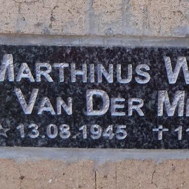 MERWE Marthinus Wynand, van der 1945-2014