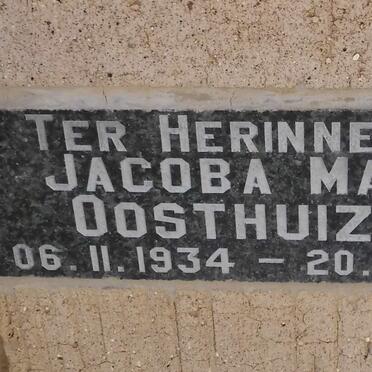OOSTHUIZEN  Jacoba Maria 1934-1992