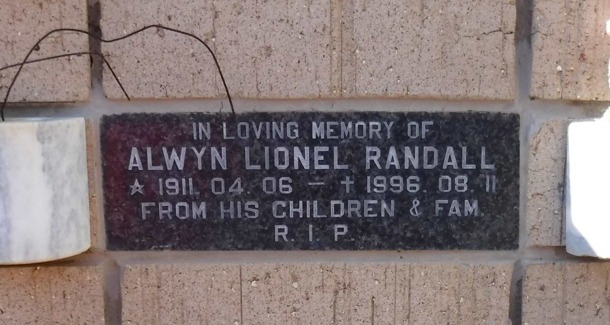RANDALL Alwyn Lionel 1911-1996