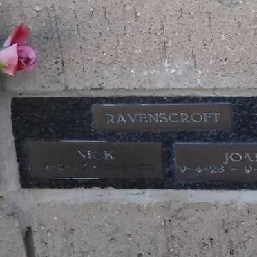 RAVENSCROFT Nick 192?-2000 &amp; Joan 1928-2000