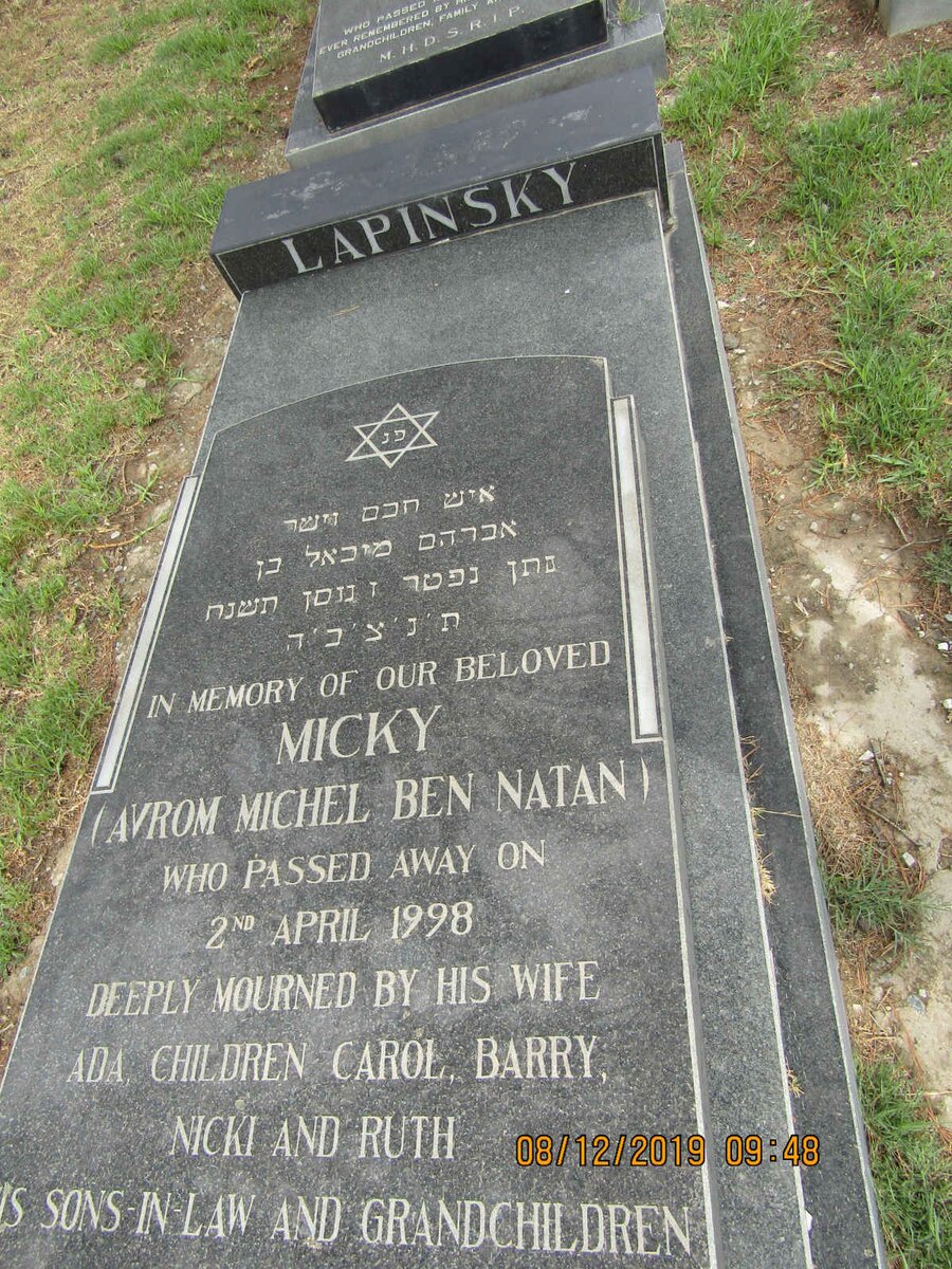 LAPINSKY Avrom Michel Ben Natan -1998