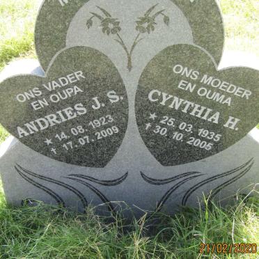 ? Andries J.S. 1923-2009 &amp; Cynthia H. 1935-2005