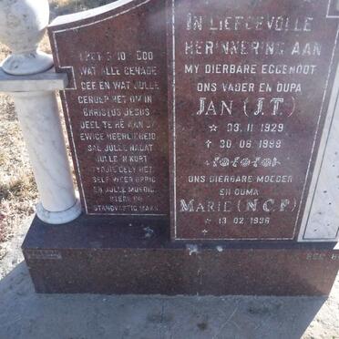 ? J.T. 1929-1999 &amp; N.C.P. 1936-