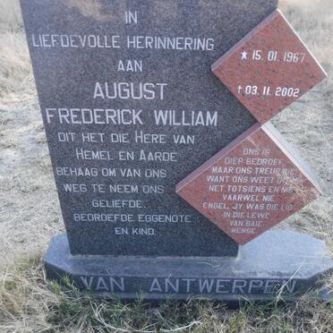 ANTWERPEN August Frederick William, van 1967-2002