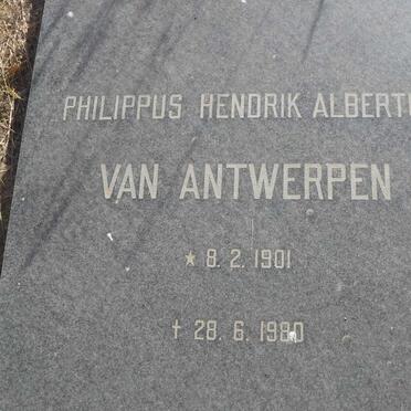 ANTWERPEN Philippus Hendrik Albertus, van 1901-1980
