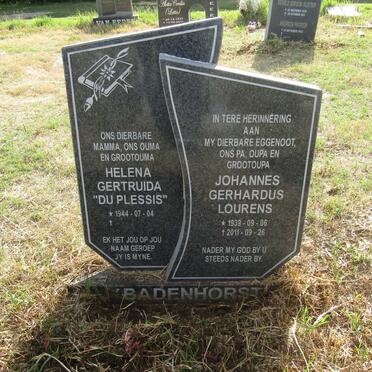 BADENHORST Johannes Gerhardus Lourens 1939-2011 &amp; Helena Gertruida 1944-